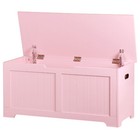 39 4  Pink Storage Trunk Toy Box Organizer Bench Wooden Chest W 2 Safety Hinges