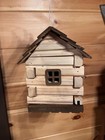 Log Cabin Wooden Birdhouse Rustic Handmade Hang Decor House