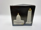 Vintage White Gold Ceramic Washington Dc Souvenir Salt And Pepper Shaker Set