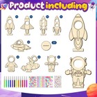 Baphile 24 Pcs Rocket Space Wooden Craft Kit For 24 