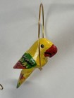 Vintage Wooden Macaw Parrots On Perch  6  Hanging Mobile Decoration Painted 80s