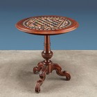 Antique Coffee Table With Top In Various Marble Essences Checkerboard Polychrome