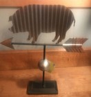 New Galvanized Pig Hog Metal Weathervane Decor Approximately 16    Tall
