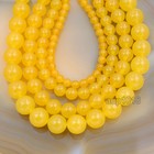 Yellow Jade Gemstone Round Ball Spacer Loose Beads 15  4mm 6mm 8mm 10mm 12mm