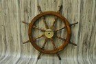 Large Wooden Ship Steering Wheel Pirate Decor Wooden Brass Finishing Wall 36inch