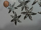 Vintage Flat Silver-tone Metal Stars - 10 Pieces