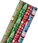 Hallmark Reversible Quad Pack Wrapping Paper  santa   Trees  4 Gift Wrap Rolls 