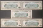 5x Sequential Uncirculated 2017 A Ten Dollar   10    Star   Notes  F6 Atlanta