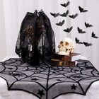 Cobweb Fireplace Scarf Halloween Decoration Black Lace Spider Web Mantle Lace