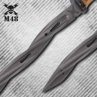 M48 Battle Scarred Tan Spiral Fixed Blade Knife   Vortec Belt Sheath   13 1 2 