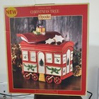 Spode Christmas Tree Train Car Cookie Jar With Lid New In Box Red Holiday 8 5 