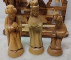 Vintage Hand Carved Wood Wooden Nativity Set Of 13 Figures Estate 
