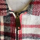 Vintage 60s 70s Men s Sears Sportwear Plaid White Black Red Talon Zip Flannel Xl