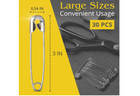 30pcs Extra Large Safety Pins Heavy Duty - 3  Stainless Steel Safety Pins