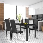 5 Piece Kitchen Dining Set Glass Metal Table And 4 Chairs Breakfast Furniture
