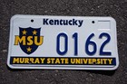 Kentucky Murray State University License Plate   0162 Msu