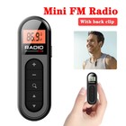 Portable Fm Digital Radio Mini Lcd Pocket Receiver Rechargeable With Headphones