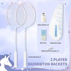 Badminton Racket Set With 2 Carbon Fiber Rackets  3 Shuttlecocks