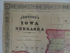 Johnson s Iowa Nebraska Hand Colored Map 1864 B21