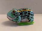 Vintage Large Yone Made In Japan Tin Litho Wind Up Hopping Frog