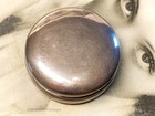 Minimalist Silver Tone Metal-5cm-vintage Pill Box-0i