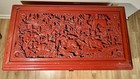 Antique Chinese Carved Red Lacquer Camphor Chest Cinnabar