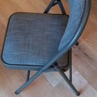 Maxchief Fc-52 Metal Folding Chair  Gray Fabric Seat  Gray black Frame