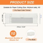 Paper Cutter Trimmer  A4 Straight Portable Paper Slicer with 1 Blade  White