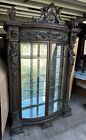 R  J  Horner Finest Figural Maiden Bowed Glass Oak China Cabinet
