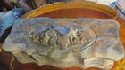 Vintage Large Incolay Stone Hinged Trinket Box
