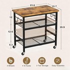 Rolling Kitchen Microwave Cart  3 Tier Microwave Stand With Wheels  Bathroom    