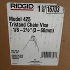 Ridgid 16703 425 Portable Tristand Chain Vise 1 8  - 2-1 2  Pipe Capacity