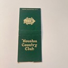 Houston Country Club Vintage Matchbook Cover 4mb113-3-2