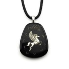 Orgone Pendant Necklace Silver Pegasus Black Tourmaline Shungite  Emf Protection