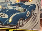 Pottery Barn Kids Vintage Race Car Art With Built-in Nightlights 36x24x1 2