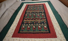 Handmade Beautiful Multi Color Christmas Quilt 68 In X 43 In