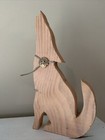 Southwest Adobe Howling At The Moon Coyote Wooden Wolf Figurine Statue       tb5m