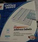 Office Depot 1  X 2 5 8  Laser Address Labels  3000 Labels    1 Box Of Labels