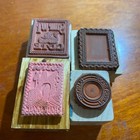 Lot Of 4 Wood Mounted Rubber Stamps Hero Arts Stamp Out Good Stamps