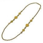 Chanel Coco Mark Cc Logo Long Necklace Gold Rhinestone Vintage Authentic Japan