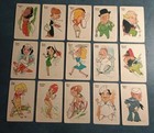 Whitman Old Maid Game Cards  15  Funny Named Characters Plus Insert Card 1940s