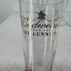 Budweiser Millennium Since 1876 Gold Rim Footed Pilsner Beer Glasses Set Of 4