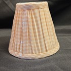 Set Of 2 Beige white Gingham Fabric Empire Lamp Shade Clip-on 3  X 5  X 5 5  H