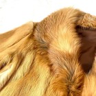 Pastel Mink Coat Fox Fur Collar Real Fur Womens Brown Size S Fur Coat Authentic