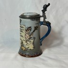 Villeroy   Boch Mettlach  2090 Beer Stein Woman   The Tavern Etched Scene 1 2l