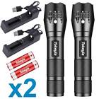 990000lm Super Bright Led Tactical Flashlight Rechargeable Zoomable Torch Lamp