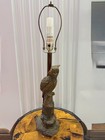 Vintage Bronze Style Parrot Table Lamp Bird On Tree Sculpture 28   x8   