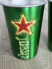 Rare Heineken Aluminum 16oz Cups   Tumblers Set Of 2 Festive Malaysia Promo