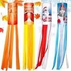 4 Pcs Fall Thanksgiving Windsocks Turkey Santa Snowman Outdoor