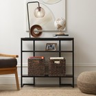 Set Of 4 Hyacinth Storage Cubes  10 5  Wicker Basket Bins For Shelves  Espresso